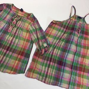 Gap girls matching shirts 3 and 8 plaid madras